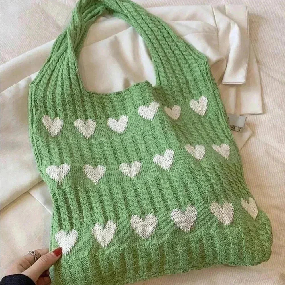 Knitted tote bag for daily use, shopping, beach bag - Picture 4 of 6